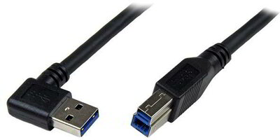 Startech USB3SAB1MRA USB 3.0 Right Angle A - B adatkábel 1m - Fekete