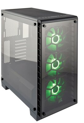 Corsair Crystal 460X RGB Window Számítógépház - Fekete/Átlátszó