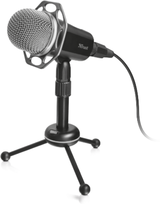 Trust Mikrofon - Radi All-round (c.sz:21752; Studió design; USB+3,5mm jack csatlakozó; 180cm kábel; állvány; fekete)