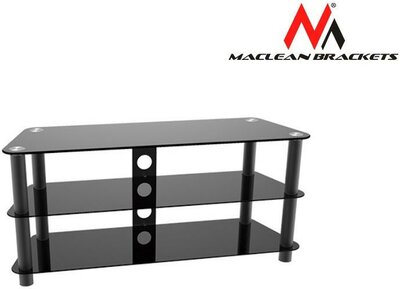 Maclean MC-625 28-50" 1100x350x504 TV tartó asztal 40 kg üveg - Fekete