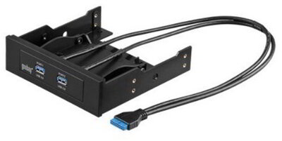 Goobay 95370 USB 3.0 előlapi panel - 5.25" Fekete