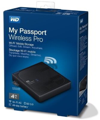 Western Digital 4TB My Passport Wireless Pro Fekete USB 3.0 Külső HDD