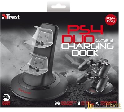 Trust GXT 234 PS4 Duo Charging Dock gamer hálózati gamepadtöltő