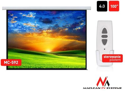 Maclean MC-592 Premium/Deluxe Electric Projection Screen-100’’ 4:3