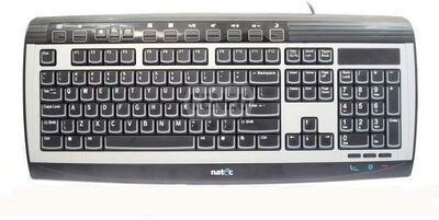 Natec Barracuda USB Slim Billentyűzet US - Fekete/ezüst