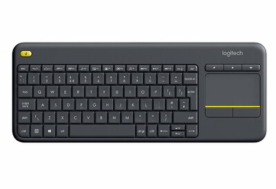 Logitech Wireless Touch Keyboard K400 Plus HTPC-billentyűzet TV-hez csatlakoztatott számítógépekhez olasz QWERTY kiosztású - fekete