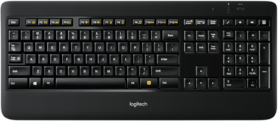 Logitech K800 vezeték nélküli megvilágított billentyűzet svéd kiosztású - fekete