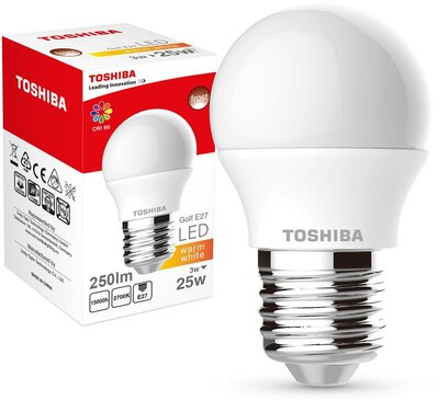 LED Lamp TOSHIBA Golf | 3W (25W) 250Lm 2700K 80Ra ND E27