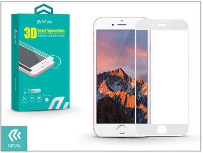 Devia 3D Curved Apple iPhone 7 Plus üveg képernyő + Crystal hátlapvédő fólia - Fehér