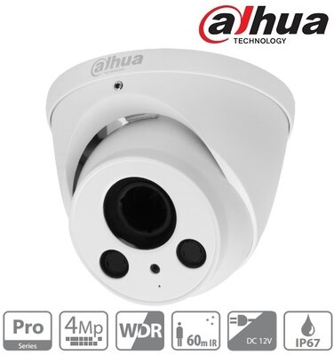 Dahua HAC-HDW2401R-Z Turret HD-CVI kamera, kültéri, 4MP, 2,7-12mm(motor), IR60m, D&N(ICR), IP67, WDR, 3DNR