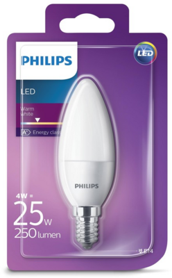 Philips LED Gyertya izzó 4W 250lm 2700K E14 827 -Meleg fehér