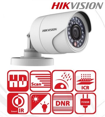 Hikvision DS-2CE16C0T-IRPF Bullet kamera, kültéri, 720P, 2,8mm, IR20m, D&N(ICR), IP66, műanyag, AHD/CVI/TVI/CVBS