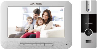 Hikvision DS-KIS202 Video kaputelefon szett, 2 vezetékes, 7" LCD, 720x576, 1 relé kimenet, 12VDC