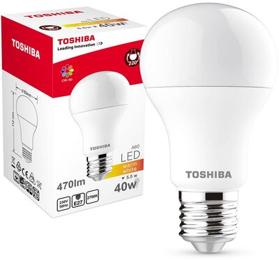 LED Lamp TOSHIBA A60 | 5,5W (40W) 470lm 2700K 80Ra ND E27