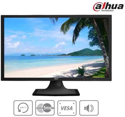 Dahua DHL22-F600 LED monitor, 20,7"(16:9), 1920x1080, 5ms, D-SUB/HDMI/audio bemenet, beépített hangszóró, 24/7