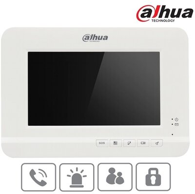 Dahua VTH2020A analóg video kaputelefon beltéri egység, 7" LCD, 1x BNC, I/O, 24VDC