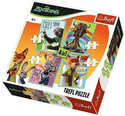 TREFL Puzzle 4w1 Zootopia Portret 35, 48, 54, 70 el.