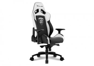 Sharkoon Gamer szék - Skiller SGS3 Black/White (állítható háttámla/magasság; 4D kartámasz; PU; aluminium talp; 120kg-ig)