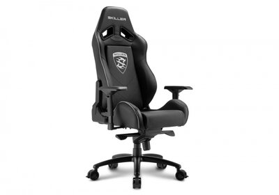 Sharkoon Gamer szék - Skiller SGS3 Black (állítható háttámla/magasság; 4D kartámasz; PU; aluminium talp; 120kg-ig)