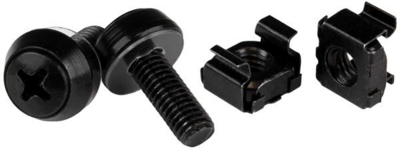 Startech M6 x 12mm Screws/Cage Nuts Fekete