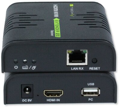 Techly KVM Extender HDMI + USB (egér, bilentyűzet), Cat5/5e/6, 120m-ig
