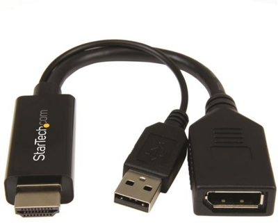 Startech HD2DP HDMI apa - USB apa + DisplayPort anya adapter - Fekete