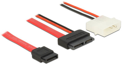 Delock 84790 Slim SATA anya - SATA + SATA táp apa kábel 0.5m