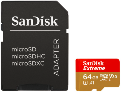 Sandisk Extreme 64GB microSDXC UHS-I memóriakártya + Adapter
