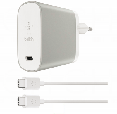Belkin USB-C töltő 45W + USB-C apa - USB-C apa kábel 1.8m - Ezüst