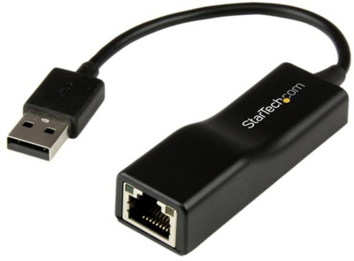 Startech USB2100 USB-A 2.0 apa - RJ45 anya adapter - Fekete