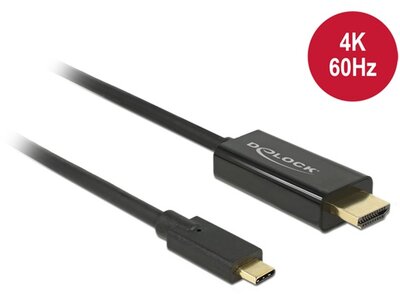 Delock 85291 HDMI - USB-C (apa - apa) kábel 2m - Fekete