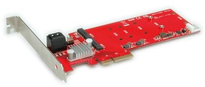 Roline 15.06.2119-10 PCIe - 2x M.2 + 2x SATA Port bővítő