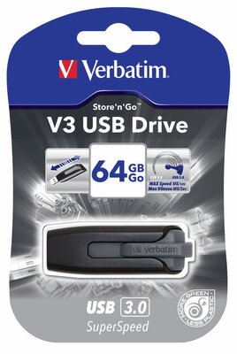 Verbatim V3 64GB - fekete/szürke