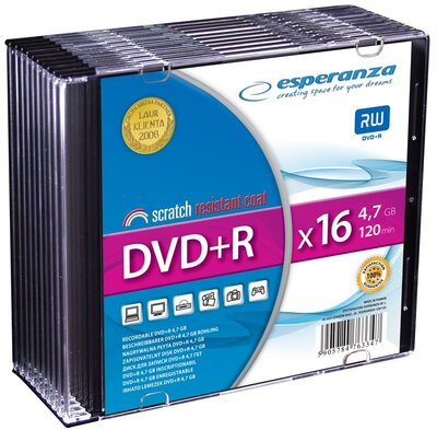 Esperanza DVD+R lemez BOX 10 db