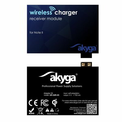 Akyga AK-QIR-05 (Samsung Note II) Indukciós töltő adapter (5V / 1A)