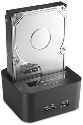 Sharkoon QuickPort XT HC 2.5", 3.5" HDD Dokkoló (USB 3.0 - SATA)