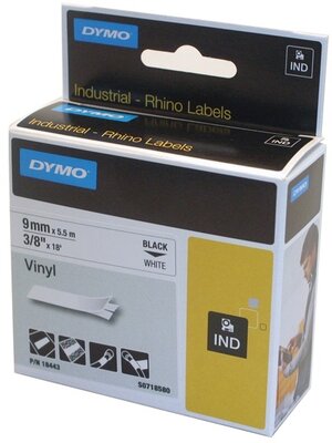DYMO címke LM D1 vinyl 9mm fehér