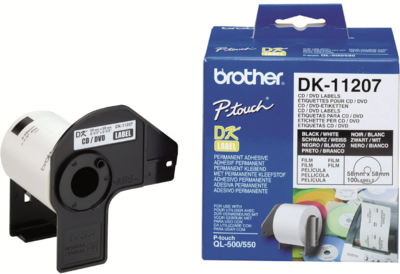 Brother DK-11207 Öntapadós CD/DVD etikett tekercs (100db 58mm)