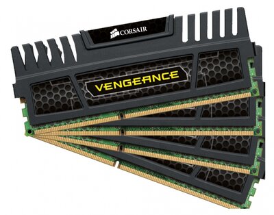 Corsair (CMZ32GX3M4X1600C10) 32GB Kit (4x8GB) DDR3, 1600MHz, 10-10-10-27 Vengeance Profile - 1.5V - Quad Channel