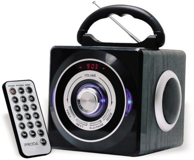 Proda PR-608 Mini fa FM/USB/Mp3 Bluetooth soundbox - Fekete-Ezüst