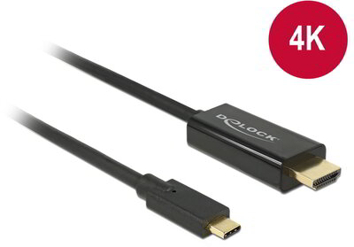 Delock 85260 USB-C - HDMI (apa - apa) kábel 3m - Fekete