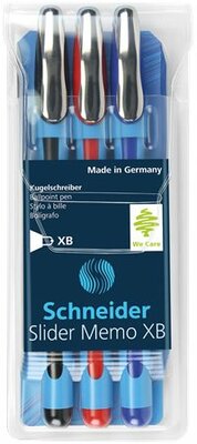 Schneider Slider Memo Kupakos Golyóstoll készlet - 0.7 mm / Vegyes színek (3 db)