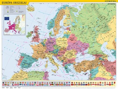 Stiefel Európa országai/Európa gyerektérkép 45x66cm könyökalátét