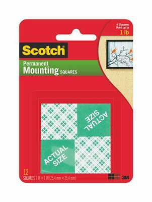 3M Scotch 25.4 x 25.4mm kétoldalú ragasztó négyzetek (16db)