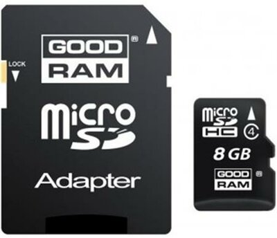 Goodram 8GB micro SDHC CL4 memóriakártya + Adapter