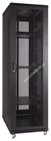 Linkbasic rack cabinet 19" 42U 600x1000mm black (perforated steel front door)