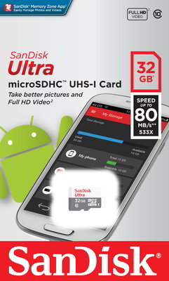 SANDISK ULTRA ANDROID microSDHC 32 GB 80MB/s Class 10 UHS-I