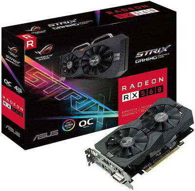ASUS ROG-STRIX-RX560-O4G-EVO-GAMING AMD 4GB GDDR5 128bit PCI-E videokártya