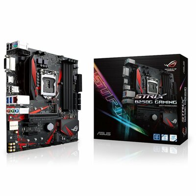 ASUS STRIX B250G GAMING LGA1151, Intel B250, 4xDDR4, HDMI/DVI, 1xPCIe x16, 2xPCIe x1, 6xSATA, 2xM.2, 6xUSB 3.1, 1 x PS/2, header (1 x COM port) Micro ATX