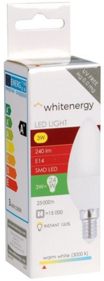 Whitenergy 3W E14 LED izzó - Meleg fehér
